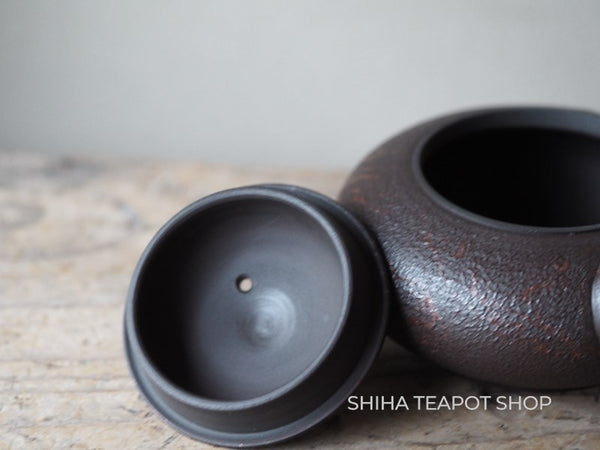 KOSHIN  Black Red Marble Seaweed Flat Tokoname Kyusu Teapot (Iron Teapot texture） 香臣極平大理石 KS77
