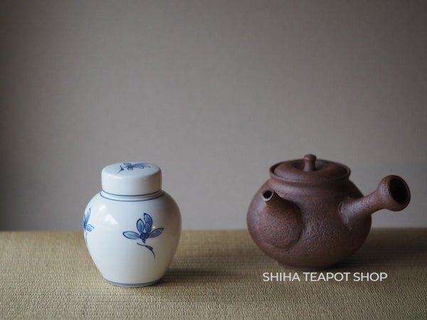 Kyoto Porcelain Seisho Orchid Senchado Tea leave Canister 兰花茶叶罐