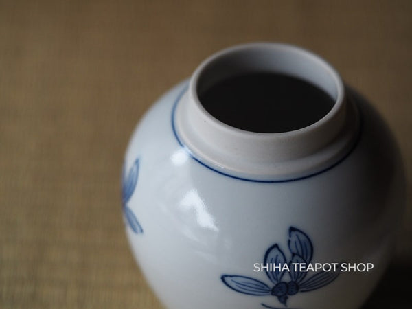 Kyoto Porcelain Seisho Orchid Senchado Tea leave Canister 兰花茶叶罐