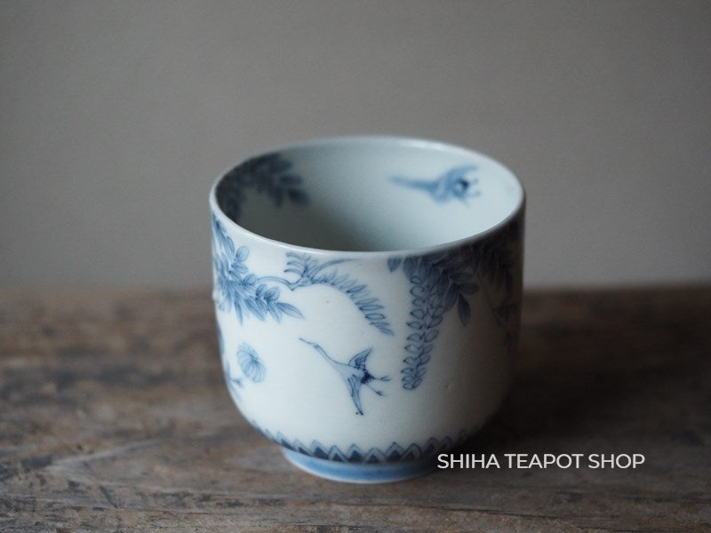 Antique Blue & White Cups Porcelain 青花花鸟杯