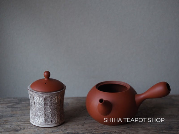 Teapot Lid Holder Rest Mishima Stamp Art  Hand Dram  Wood Box (Futaoki) 三嶋蓋置