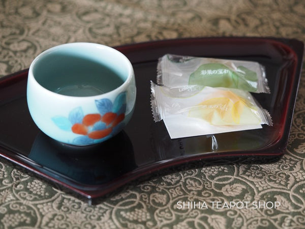 Takaoka Lacquerware (urushi) Fan Shape Tray Dish (Tame-nuri)