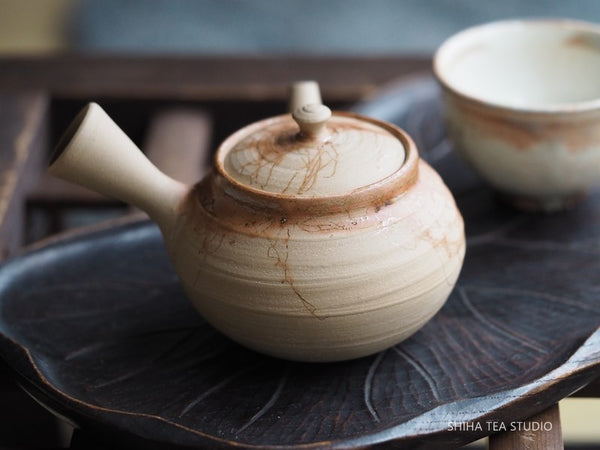 HAKUSAN Old Tokoname Clay Seaweed Sencha Small Kyusu Teapot H17