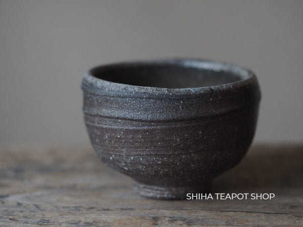 Pine Tree Wood Fired SUZU-yaki Shinohara Takashi Black & Ash Cup ST71 珠洲篠原敬