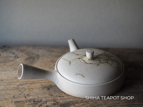 JINSHU Flat White Mogake Seaweed Tokoname Kyusu 甚秋藻掛 JN54