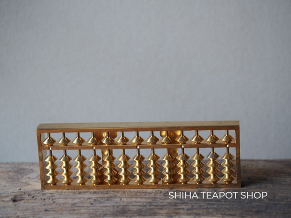 Metal Soroban Abacus Object (gold-plate)  Used