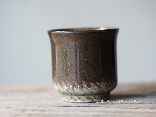 Hand-paint 1 Egret Small Cup, Yokoishi Gagyu of Utsutsugawa-yaki  GG21 現川焼臥牛窯