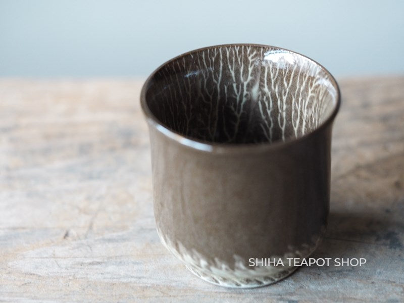 Hand-paint 1 Egret Small Cup, Yokoishi Gagyu of Utsutsugawa-yaki  GG21 現川焼臥牛窯