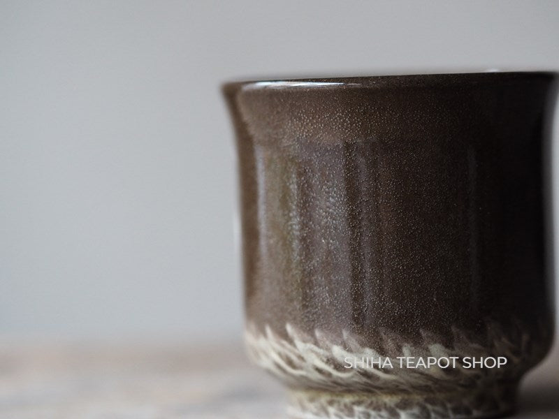 Hand-paint 1 Egret Small Cup, Yokoishi Gagyu of Utsutsugawa-yaki  GG21 現川焼臥牛窯