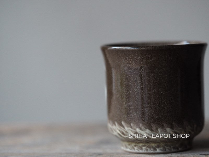 Hand-paint 1 Egret Small Cup, Yokoishi Gagyu of Utsutsugawa-yaki  GG21 現川焼臥牛窯