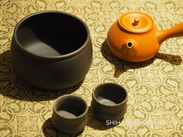 Reiko Black Silky texture Water Drain Bowl  Tea-Pond 12.2cm 鯉江廣玲光建水