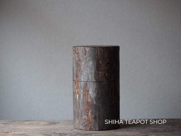 Cherry Rough Beauty Tree Bark Tea Coffee Canister & Tea Leaf Spoon YY35