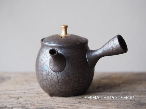 SHORYU Oil Drop Pattern Gold Lid knob  Back Handle Small Teapot 昭龍油滴 SR19