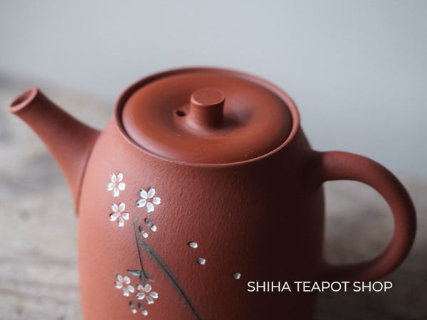 Tsuzuki Seiho Sakura in the Misty Rain Back Handle Small Tokoname Kyusu Teapot SH33 青峰桜