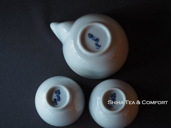 Kyoto Porcelain Houhin & Cups Shoami 白磁宝瓶套装