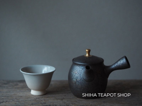 SHORYU Oil Drop Pattern Gold Lid knob  Back Handle Small Teapot 昭龍油滴 SR20