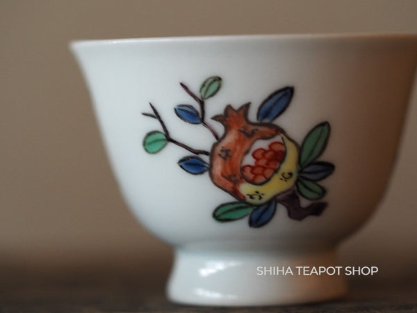 Senchado Porcelain Hand-painting 3 Lucky Fruits Tea Cup Set (6 pcs)  煎茶碗