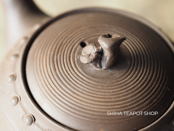 TOJU Wood-like Reishi mushroom lid Ceramic Tokoname Kyusu Teapot TJ59 (Made in Japan)