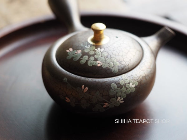 Discount- SHORYU Tenmoku Oil Drops Tokoname Kyusu Teapot Gold knob