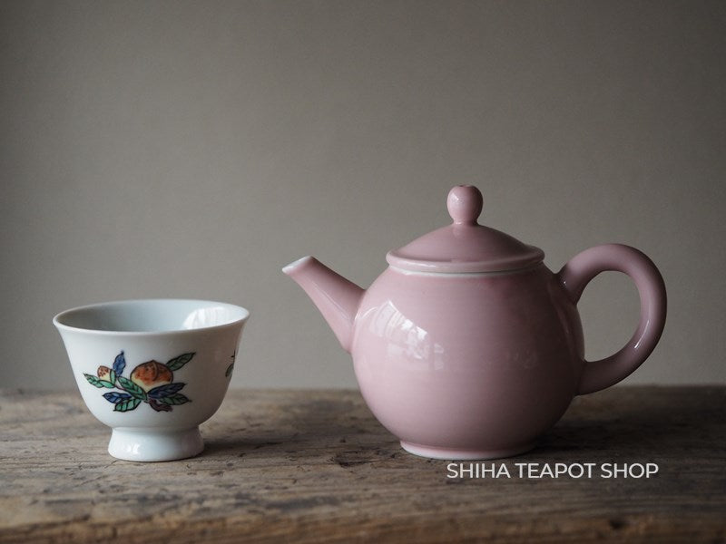 Kyoto Senchado Porcelain Pink Kyusu Teapot Seisho 清昌煎茶道急須