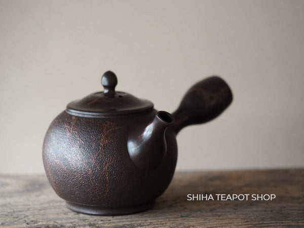 KOSHIN Black Red Marble Seaweed Round Tokoname Kyusu Teapot (Iron Teapot texture）KS79香臣大理石