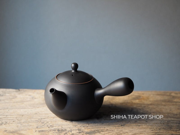 Koie Hiroshi (Reiko)  Red Rim Silky Black Tokoname Kyusu Teapot SHIHA Original 玲光朱泥熏黑茶壺