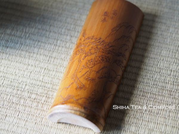 Senchado Tea Measure Bamboo Carving Spoon Sago 茶則茶合