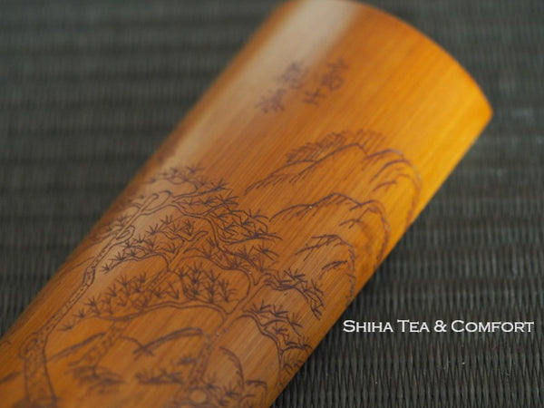 Senchado Tea Measure Bamboo Carving Spoon Sago 茶則茶合