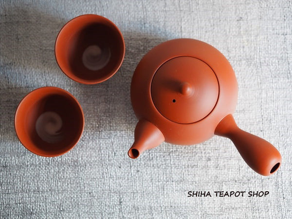 Koie Hiroshi (Reiko) Silky Red Clay Kyusu Teapot - Shiha Original 玲光朱泥 KH02s