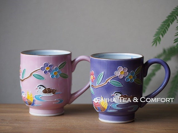 Kyoto Porcelain Pair Mug Cups  Mandarin duck, Cochin ware